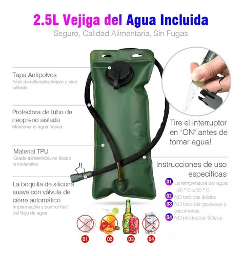 MOCHILA HIDRATACIÓN TÁCTICA GJP 2.5 L MILITAR PIXELADA