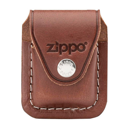 FUNDA ZIPPO PIEL CAFE PARA ENCENDEDOR CON CLIP